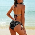thumbnail image 2 of Black Paisley Bandana Pattern Women's Bikini V Neck Swimsuit Set 2 Piece Over Size Bathing Suit Side Triangle Bathing Suit, 2 of 9