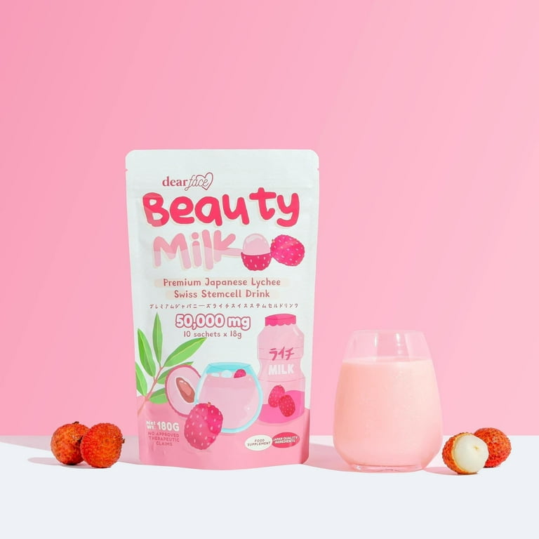 Dear Face Beauty Milk Japanese Collagen - Melon, Strawberry