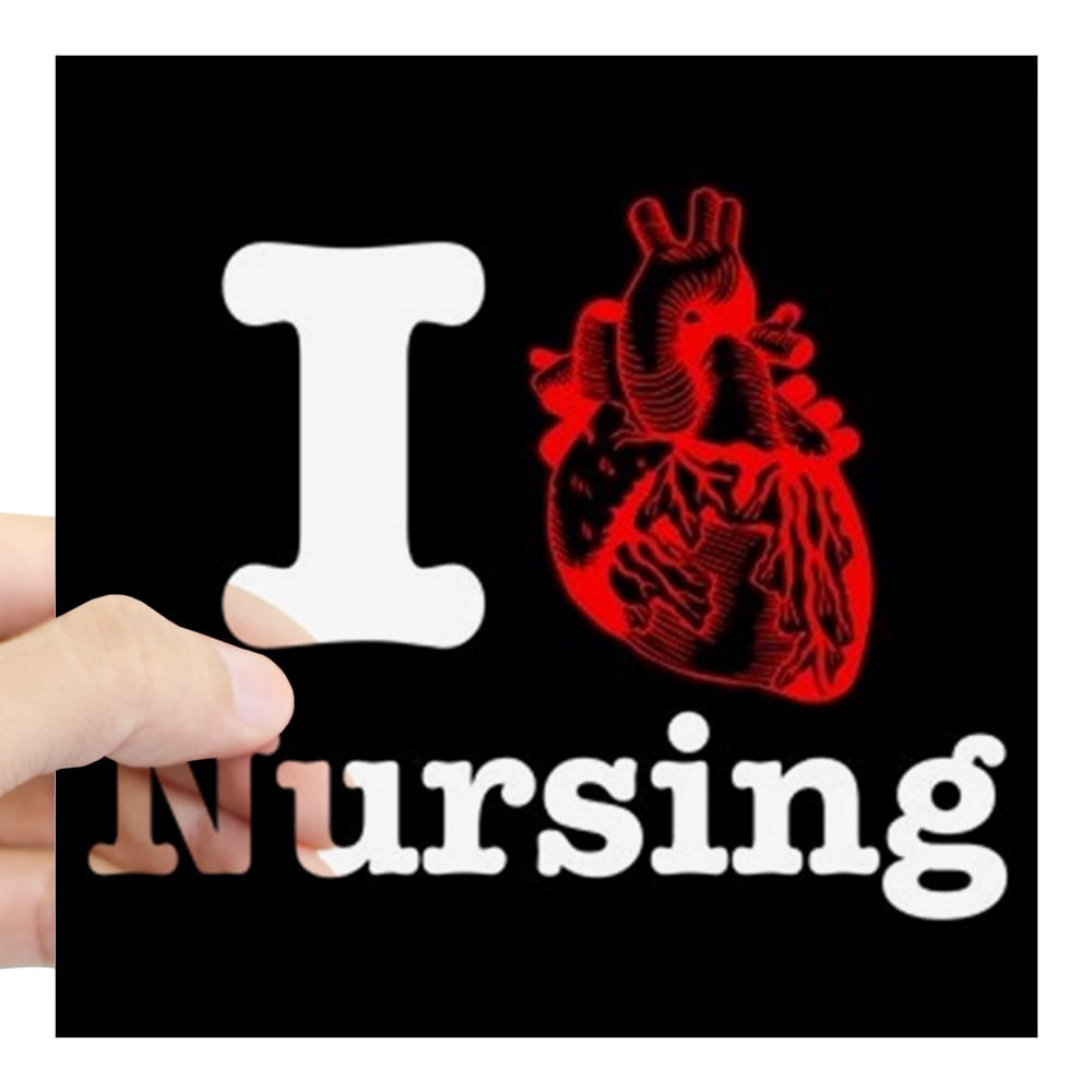 182004443 CafePress Nursing Tools Heart Square Sticker 3 X 3 Square Sticker 