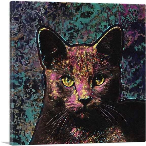 ARTCANVAS Korat Cat Breed Canvas Art Print - Size: 12" x 12" (0.75" Deep)