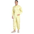 thumbnail image 4 of Kaerm Men's One Piece Work Coveralls Jumpsuits Long Sleeves Front Zipper Workshop Body Suits Yellow 4XL, 4 of 7