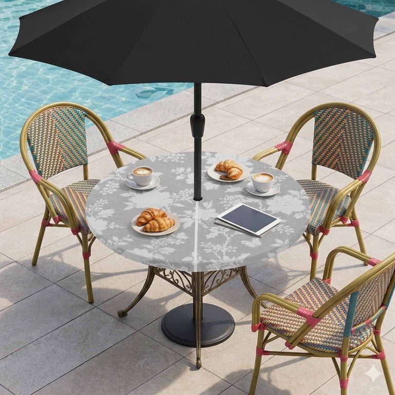 damask patio umbrella Outdoor Rectangle Tablecloth with Hole and Zipper, Pink Flowers Waterproof Table Cover, Baroque Scroll Floral Pattern Art Washable Tablecloths for Party Picnic, 60"x84" : Patio, Lawn & Garden canopy material FUFU&GAGA 15 ft. Steel Double-Sided