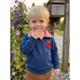 thumbnail image 6 of RUINIXCW Toddler Baby Boy Girl Back to School Outfit Spring Fall Winter Sweatshirt Infant Boy Girl Clothes Apple Half Zip Collar Long Sleeve Shirt Top, 6 of 10