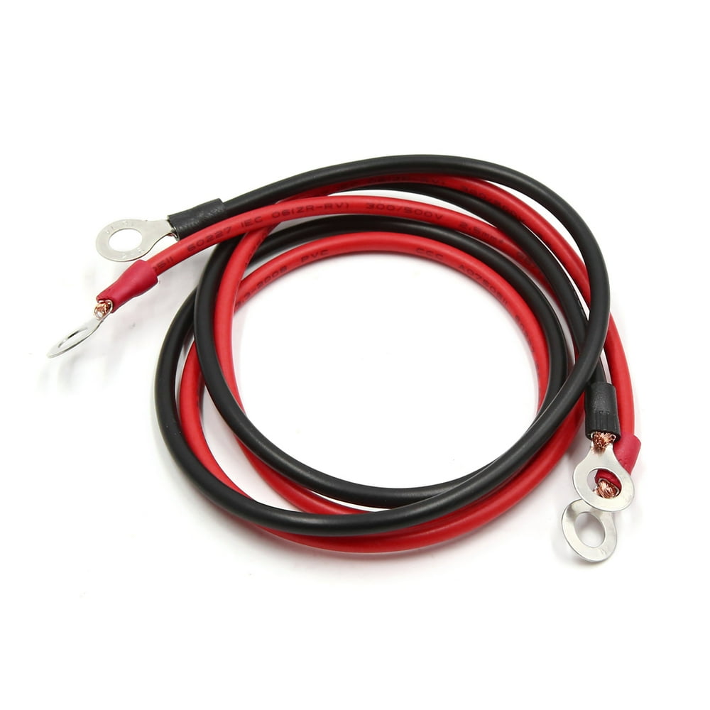 2pcs 62cm Length Black Red Battery Inverter Wire Power Transfer Cable