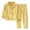 Yellow, variant on REDARER Kids Notch Collar Ribbed Pajama Set Comfortable Robe Loungewear,7-8 Years