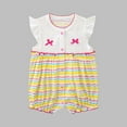 thumbnail image 2 of THDHVS Newborn Casual Outfits,Summer Onesies for Newborn ,Toddler Toddler Girls Short Sleeve Print Color T-Shirt Round Neck Jumpsuit Romper Yellow 9-12 Months, 2 of 3