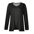 thumbnail image 5 of Fall T-Shirt for Women Womens Plus Size Tops Long Sleeve Shirts V Neck Casual Clothing Clothes Solid Color Tops, 5 of 6