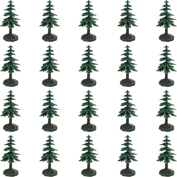 Ksopiavobs 20 Pieces Miniature Tree 2.68 Inch Model Trees Train Scenery Landscape Pine with Base Fake Trees for Christmas Decoration DIY Crafts Micro Road Village Building Model