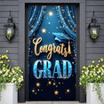 thumbnail image 6 of Blue & Gold Graduation Banner Star Decorated Grad Backdrop Graduation Cap Tassel Accent Academic Background for Graduation Party College Graduation Academic Ceremony, 6 of 9