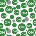 thumbnail image 1 of Om Yoga Meditation White on Green Premium Gift Wrap Wrapping Paper Roll Pattern, 1 of 2