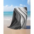 thumbnail image 4 of Black Grey Ombre Beach Towels Oversized Super Absorbent,Moire Modern Aesthetics Geometric Abstract Lightweight Bath Towel Quick Dry Sets For Bathroom/Pool/Rv Camping/Beach Play/Gym Room 23"x47", 4 of 8