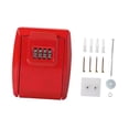 thumbnail image 2 of Caja de seguridad para llaves, organizador de llaves multifuncional con combinación de 4 dígitos, de aleación, para montar en la pared, para escuelas, Rojo, 2 of 9
