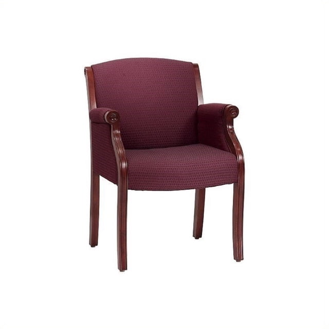 Flexsteel Seating Traditional Guest Chair in Burgundy Fabric-English Cherry