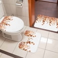 thumbnail image 4 of Burnt Orange Botanical Bath Mat 3 Piece Bathroom Rug Set, Eucalyptus Leaves Pastoral Floral Non Slip Bath Rug Contour Mat and Toilet Lid Cover, Absorbent Shower Mats Soft Bath Rugs and Mats Sets, 4 of 8