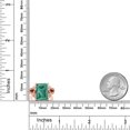 thumbnail image 5 of Gem Stone King 18K Rose Gold Plated Silver Green Malachite and White Diamond Engagement Ring for Women (10.03 Cttw, Gemstone Birthstone, Emerald Cut 14X10MM, Size 6), 5 of 5