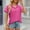 Hot Pink, variant on TIANZEN New Solid Color Button Hooded Loose Short Sleeve T Shirt Top Tech Pack Women Running Shirt Long Sleeve T Shirts for Women