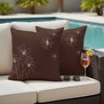 thumbnail image 4 of Brown Floral Outdoor Waterproof Pillow Covers, Spring Flower Decorative Square Throw Pillowcase Sofa Cushion Sham for Patio/Couch/Chair, 26"x26" 2 Pack, 4 of 8