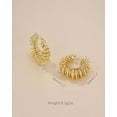 thumbnail image 3 of SNGIA 18K Gold Plated Chunky Twisted Open Hoop Earrings for Women with 18K Gold Plated Accent, 3 of 5