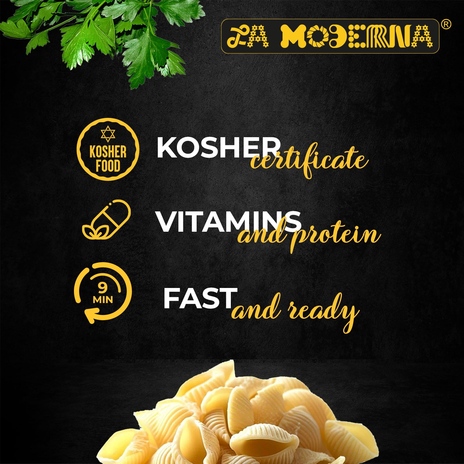 (20 pack) La Moderna Shells Macaroni Pasta, 7.05 oz