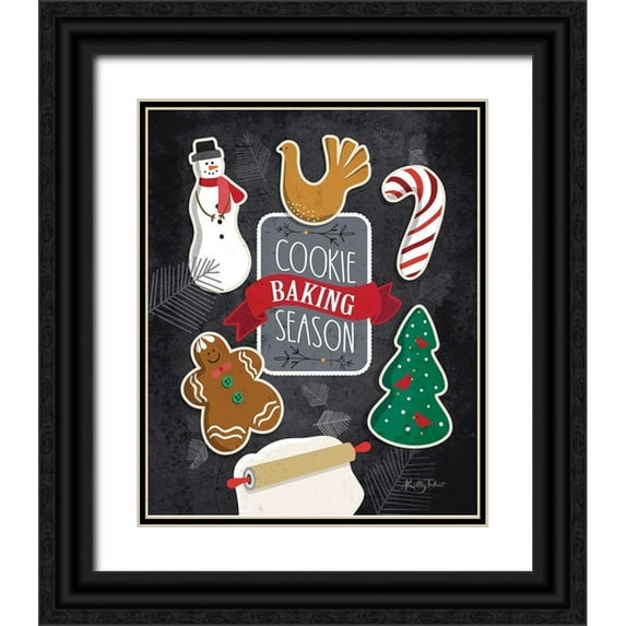 Talent, Kelley 12x14 Black Ornate Wood Framed with Double Matting Museum Art Print Titled - Cookie Baking Season