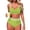 Green, variant on Women's Bikini Set Cross Back Push Up High Waisted Tummy Control Swimsuit Quick Dry Swimwear For Beach Vacation Pool Party and Summer Travel