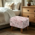 thumbnail image 3 of Xoenoiee Butterfly Cherry Blossom Print Ottoman Cover Rectangle, Stretch Thick Ottoman Slipcover Washable Storage Ottoman Cover Foot Stool Cover with Elastic Bottom for Living Room, S, 3 of 7