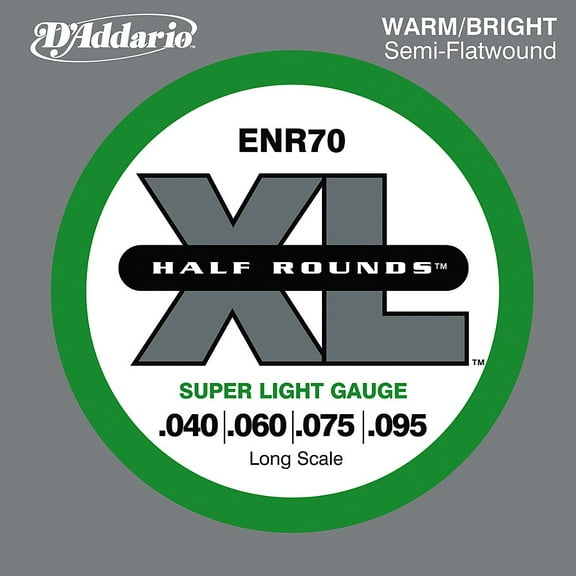 D'Addario ENR70 Half Round Bass Guitar Strings, Super Light, 40-95, Long Scale