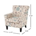 thumbnail image 5 of Accent Club Chair, Classic Rolled Arms, Floral White and Blue Fabric Design, 5 of 5