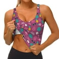 thumbnail image 3 of Balery Summer Flamingo Sujetadores deportivos con espalda cruzada para mujer, acolchados, sin costuras, de alto impacto, ideales para yoga, gimnasio, entrenamiento y fitness.-, 3 of 8