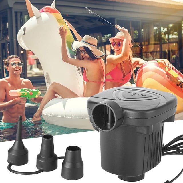 SUTENGDA Electric Air Pump for Inflatables - Quick-Fill Pool Raft Pump 110V AC Portable Air Mattress Pump for Home Use 3 Nozzle Adapters Included