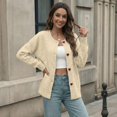 thumbnail image 6 of Lixiuxyad Womens Cardigans ’s Heart Button Loose Round Neck Knit Cardigan – Soft Blend Jacket,Beige, 6 of 6