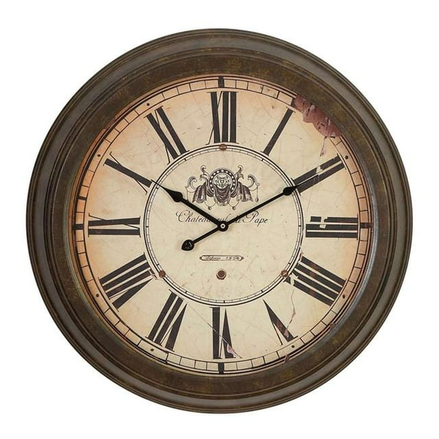 Peterson Artwares CL7039 Modern Metal Wall Clock with Coloured Roman number