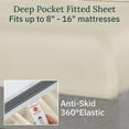 thumbnail image 6 of California Design Den Cal King Sheets - Luxury 1000 Thread Count 100% Cotton Sateen - Cooling, Soft & Thick with Deep Pockets - 4 Piece Sheet Set, Ivory (Creamy Beige Tone), 6 of 9