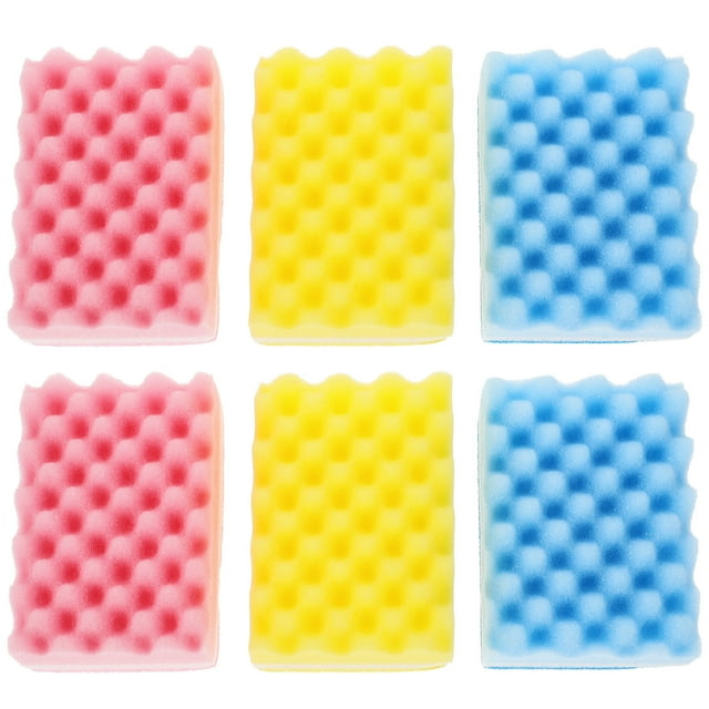 6 esponjas de limpieza multiusos resistentes, antirayaduras, para fregar platos, para cocinas, baños y coches.