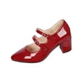 thumbnail image 2 of Miluxas Women's Mary Jane Shoes - Classic Retro Work Shoes with Thick & Mid Heels, Comfortable office Pumps with Buckle Strap, Vintage Dress Shoes Wine 9(42), 2 of 9