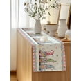 thumbnail image 5 of Table Runner 72 Inches Long for Kitchen Dining, Happy Easter Dresser Scarf Farmhouse, Dining Table Decorations for Wedding/Parties, Funny Gnomes Rabbits Colorful Eggs Plaid 18 x 72 In, 5 of 8