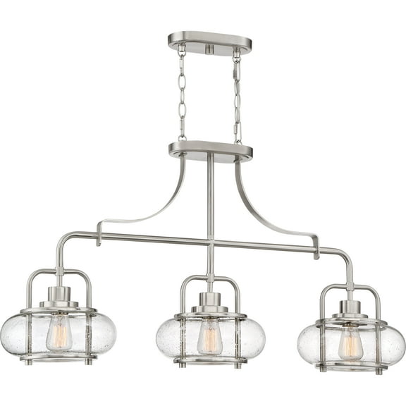 Trilogy 3-Light Brushed Nickel Linear Chandelier