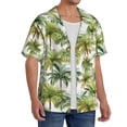 thumbnail image 2 of Goofa Green Hawaii Palms Printed Men's Casual Short-sleeved Shirt,Lightweight Breathable Button-down,Summer Casual men's top,Versatile Fashion shirt-Medium, 2 of 7