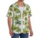 thumbnail image 2 of Balery Green Hawaii Palms Camisa Casual de Manga Corta con Botones para Hombre, Texturizada, Estilo Cubano, para Playa, Verano-3X-Large, 2 of 5