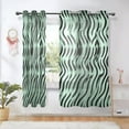 thumbnail image 6 of Wavy Black and Green Pattern Breathable Sheer Curtains 63x52in Soft Light Filtering, UV Protection and Thermal Insulation, 6 of 7