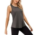 thumbnail image 4 of Cqxid Under $10 Women's Sleeveless Round Neck Activewear T-Shirt Dry-Fit Wicking Yoga Top Black, 4 of 6