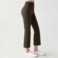 thumbnail image 2 of EOYWHK Capri Leggings for Women Wide-Leg High Waisted Athletic Pants Stretchy Workout Capris for Women Brown M, 2 of 6