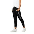 thumbnail image 3 of Daxton Adult Unisex Basic Black Jogger Sweatpants USA Cities States White Letters - Golden State, S, 3 of 5