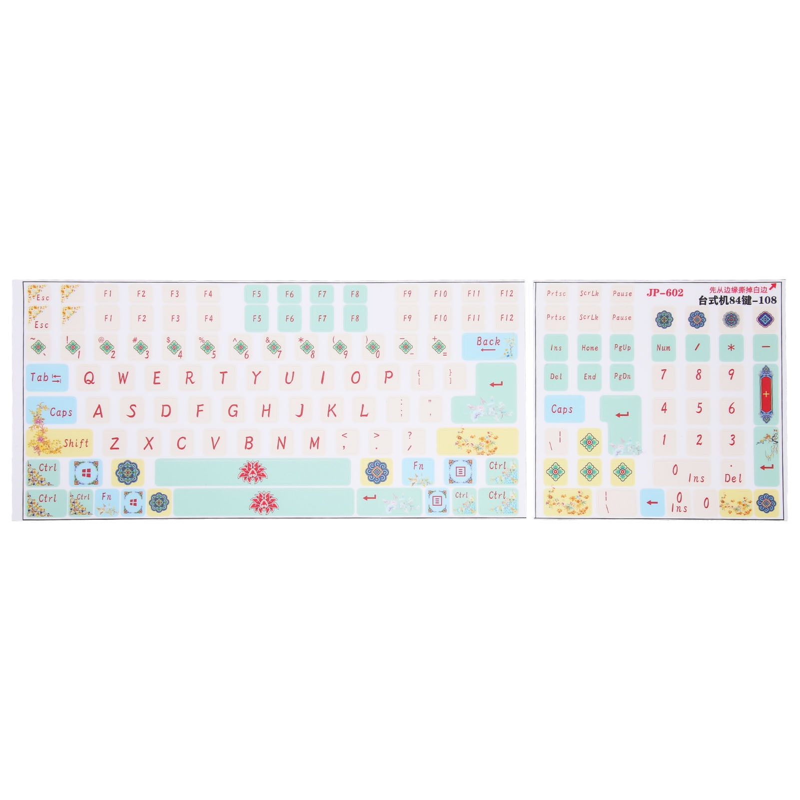Mechanical Keyboard Sticker, Ease Of Use Clear Pattern Cartoon Keyboard  Stickers PVC Material For Universal Desktop PC 