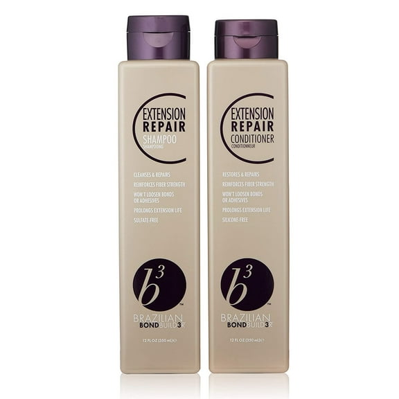 B3 Brazilian Bondbuilder Extension Shampoo And Conditioner Duo Set (with Free Tail Combs)