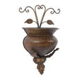 thumbnail image 6 of DecMode 11" x 6" x 18" Round Brown Metal Scroll Wall Planter, 6 of 8
