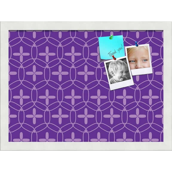 PinPix ArtToFrames 16x11 Custom Cork Bulletin Board Poster Board Has a Fabric Style Canvas Finish, Framed in Satin White Frame (PinPix-598)