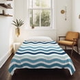 thumbnail image 4 of Teal Blue Stripes Ombre Tapestry for Bedroom Wall Hanging Tapestry, Gradient White Geometric Ocean Wave Ceiling Backdrop Tapestries Poster Blanket Wall Decor for Teens Room Living Room Dorm 55" x 73", 4 of 8