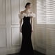 thumbnail image 1 of Vestido de novia de satén, novia, sencillo y elegante, cola de pez de gasa, vestido de bienvenida de cola pequeña, 1 of 5