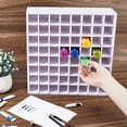 thumbnail image 3 of 64 Grids PVC Pigment Holder Display Racks Rectangle White 33x8.9x33cm, 3 of 6